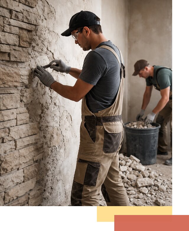 Демонтаж декоративного камня в Миассе профессионально и безопасно