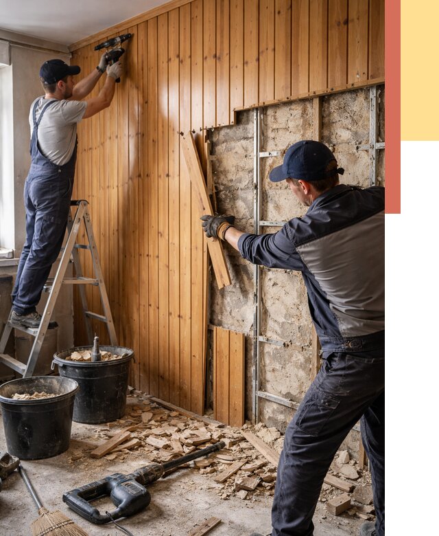 Демонтаж вагонки со стен в Миассе от 1475 руб. — снятие, удаление, срочно | ОТДЕЛОЧНИК-Мсс