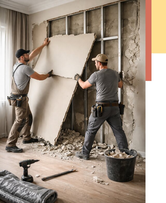 Демонтаж гипсокартона со стен в Миассе от 356 руб. — услуги демонтажа | ОТДЕЛОЧНИК-Мсс