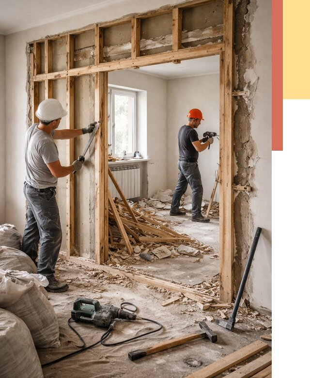 Демонтаж деревянных перегородок в Миассе от 3254 руб. — быстро и недорого | ОТДЕЛОЧНИК-Мсс