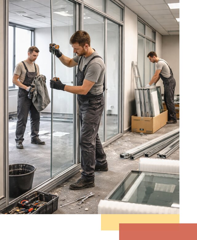 Демонтаж стеклянных перегородок в Миассе быстро и безопасно