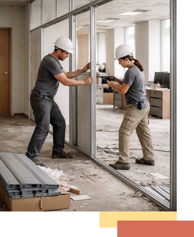 Демонтаж алюминиевых перегородок в Миассе быстро и аккуратно