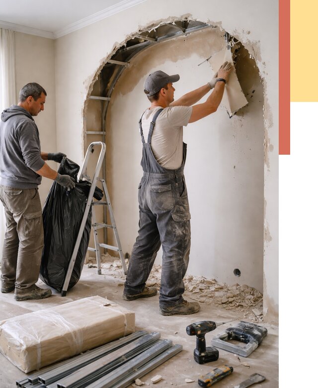 Демонтаж арки из гипсокартона в Миассе от 3560 руб. — услуги под ключ | ОТДЕЛОЧНИК-Мсс