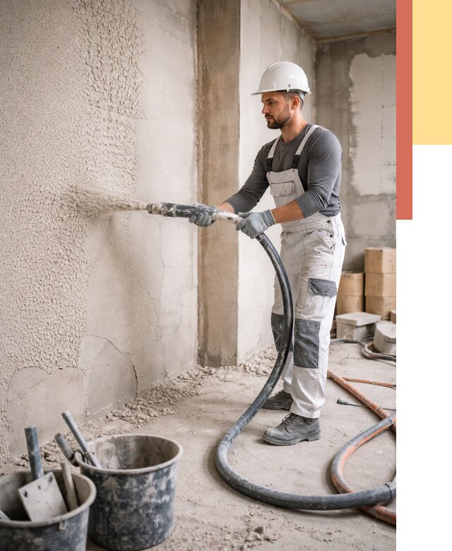 Машинная штукатурка стен в Миассе под ключ от 6611 руб./м2 | ОТДЕЛОЧНИК-Мсс