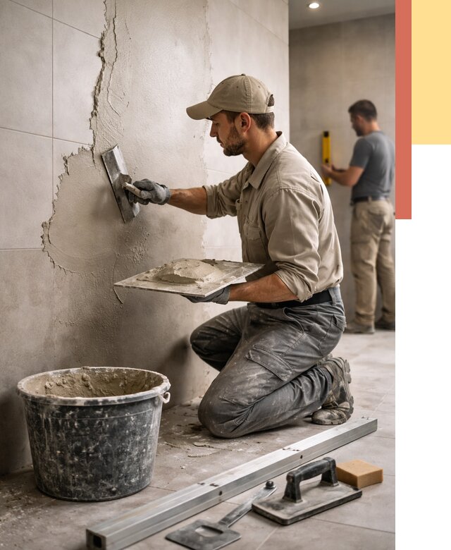 Штукатурка стен в ванной в Миассе от 4577 руб./м² — выравнивание под ключ | ОТДЕЛОЧНИК-Мсс