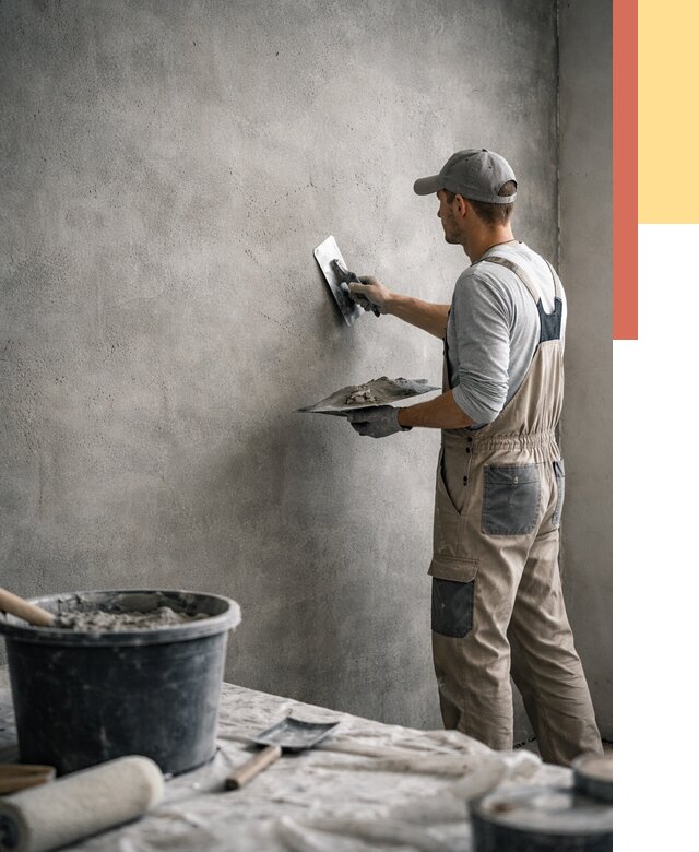 Декоративная штукатурка под бетон в Миассе от 2543 руб./м² — нанесение под ключ | ОТДЕЛОЧНИК-Мсс