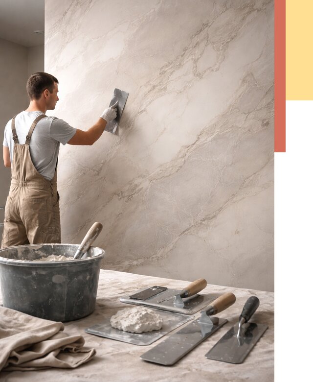 Декоративная штукатурка под мрамор в Миассе от 2848 руб./м² — быстро и недорого | ОТДЕЛОЧНИК-Мсс