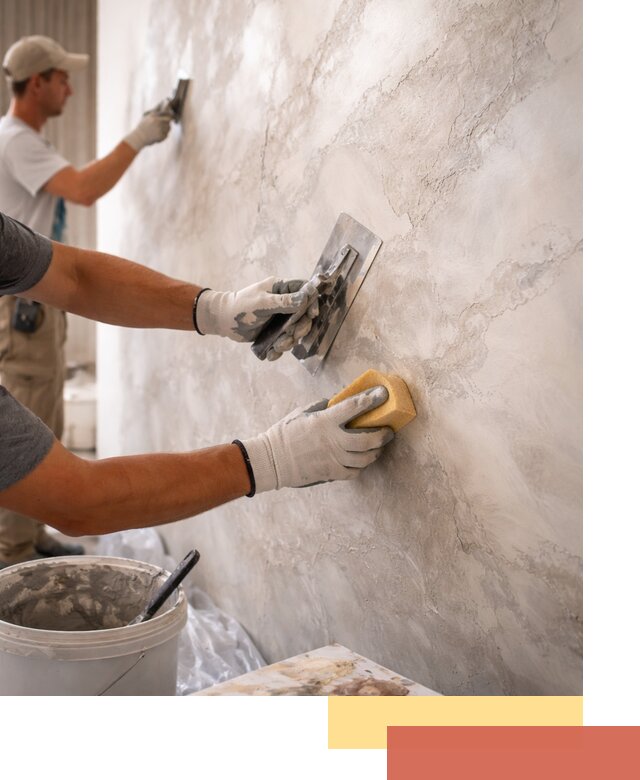 Декоративная штукатурка под мрамор в Миассе для стен и потолков