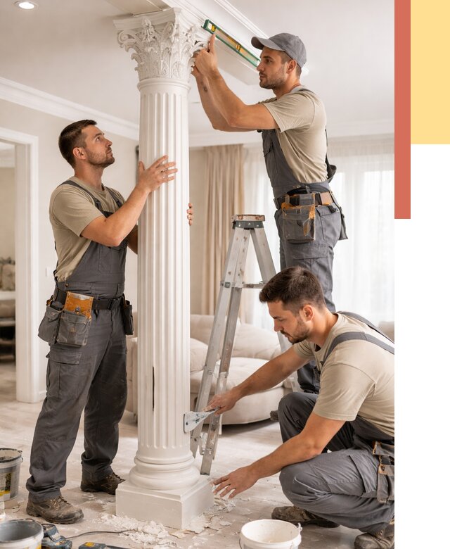 Установка декоративных колонн в Миассе от 12204 руб. под ключ | ОТДЕЛОЧНИК-Мсс