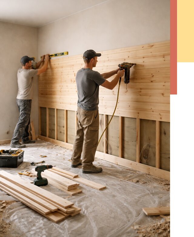 Монтаж деревянной вагонки на стены в Миассе от 7628 руб. | Услуги монтажа вагонки | ОТДЕЛОЧНИК-Мсс