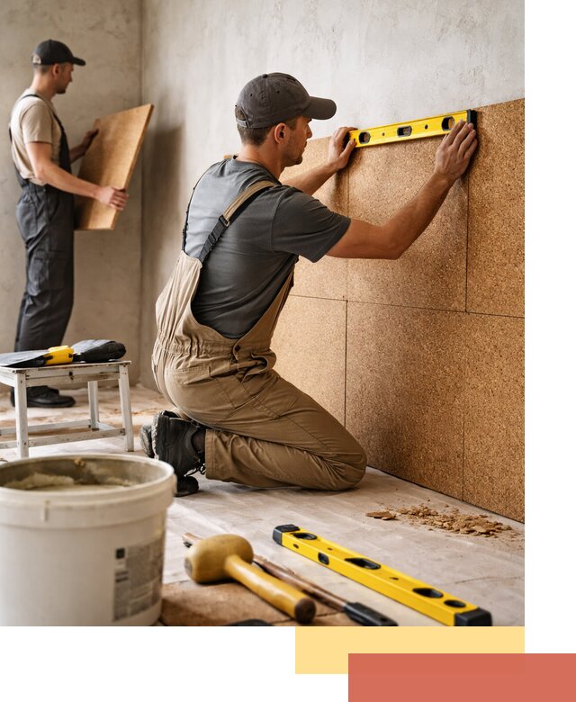 Монтаж пробковых панелей на стены в Миассе быстро и качественно