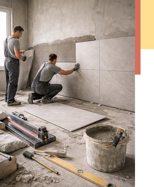 Облицовка стен керамогранитом в Миассе от 4271 руб./м² — услуги под ключ | ОТДЕЛОЧНИК-Мсс