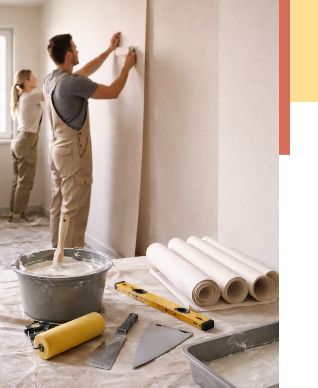 Поклейка бумажных обоев в Миассе от 5594 руб./м2 — быстро и недорого | ОТДЕЛОЧНИК-Мсс