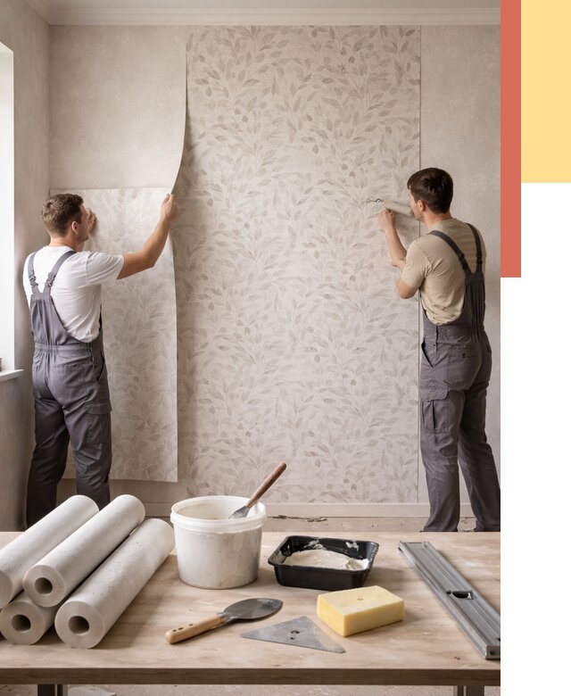 Поклейка обоев с подбором рисунка в Миассе от 3560 руб. | ОТДЕЛОЧНИК-Мсс - быстро и недорого