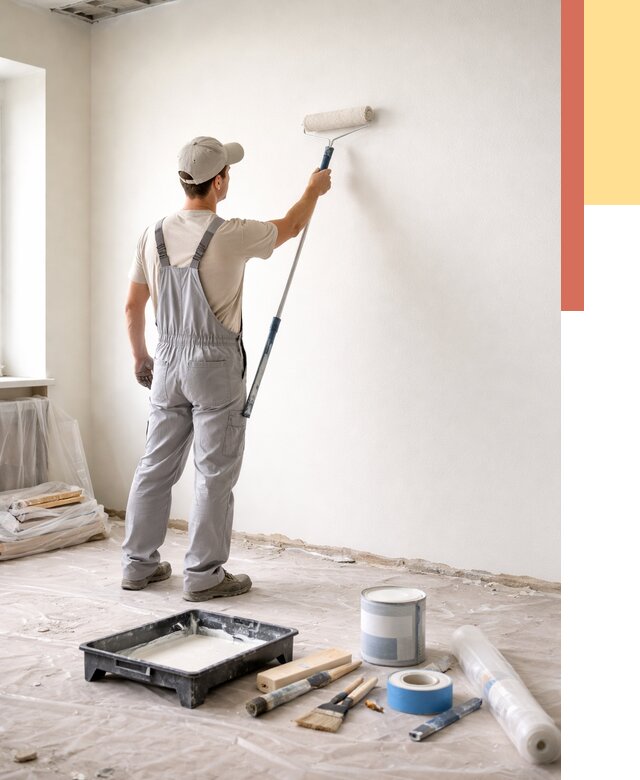 Покраска стен водоэмульсионной краской в Миассе от 458 руб. за м² | ОТДЕЛОЧНИК-Мсс