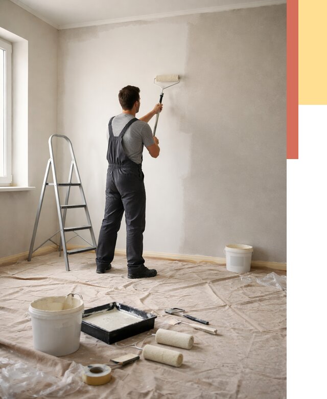 Покраска стен моющейся краской в Миассе от 356 руб./м² — быстро и недорого | ОТДЕЛОЧНИК-Мсс