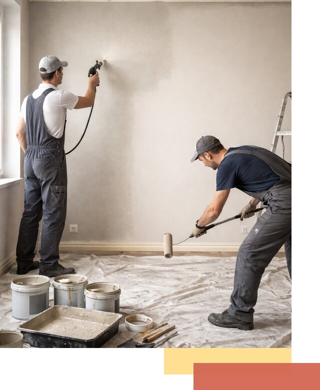 Покраска стен моющейся краской и защита поверхностей в Миассе