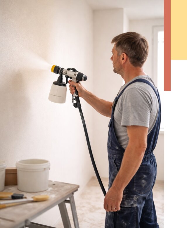 Покраска стен краскопультом в Миассе от 7628 руб. — механизированная покраска | ОТДЕЛОЧНИК-Мсс