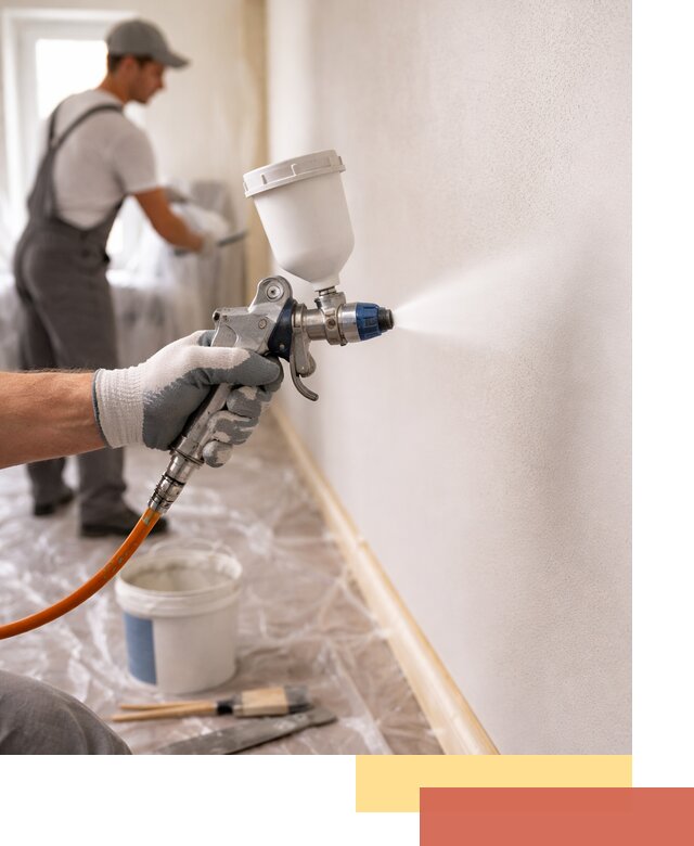 Покраска стен краскопультом в Миассе быстро и качественно