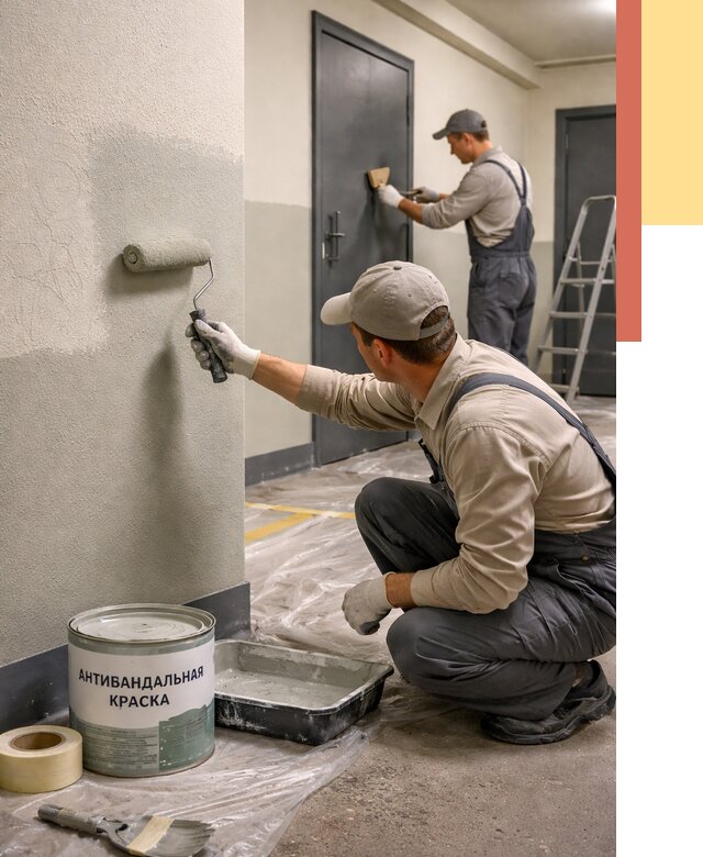 Покраска стен антивандальной краской в Миассе от 4577 руб./м² под ключ | ОТДЕЛОЧНИК-Мсс