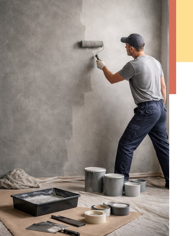 Покраска стен под бетон в Миассе от 661 руб. за м2 — быстро и недорого | ОТДЕЛОЧНИК-Мсс