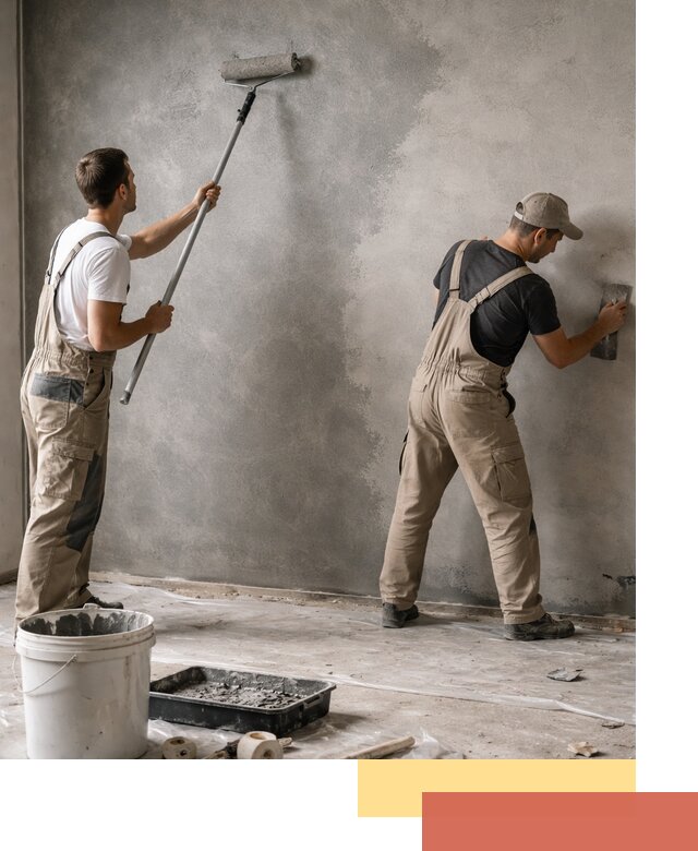 Покраска стен под бетон в Миассе профессионально и недорого