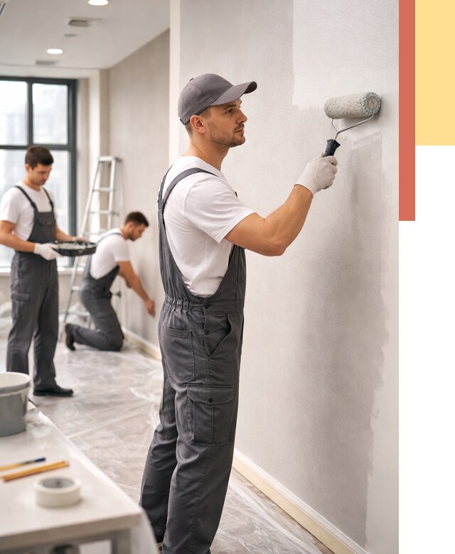 Покраска стен в офисе в Миассе от 8645 руб. — быстро и недорого | ОТДЕЛОЧНИК-Мсс