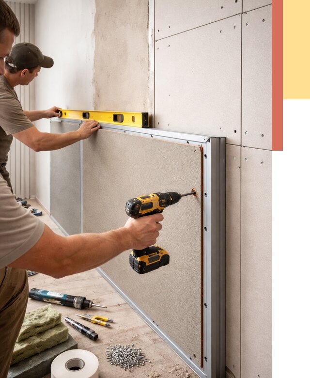 Шумоизоляция стен панелями ЗИПС в Миассе от 2237 руб./м² под ключ | ОТДЕЛОЧНИК-Мсс