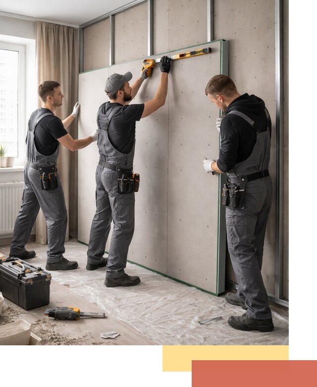 Шумоизоляция стен панелями ЗИПС в Миассе для жилых и коммерческих помещений