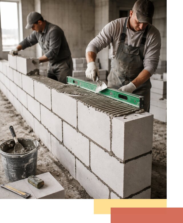 Кладка перегородок из газобетона в Миассе быстро и качественно