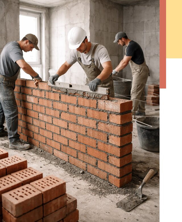 Кладка перегородок из кирпича в Миассе от 3560 руб. за м² | ОТДЕЛОЧНИК-Мсс