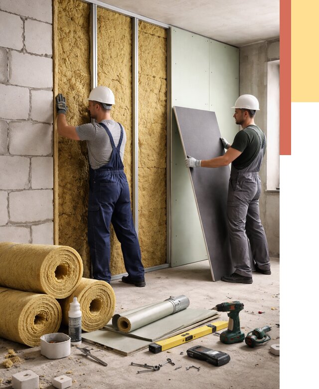 Шумоизоляция перегородок из блоков в Миассе от 1881 руб./м² — быстро и недорого | ОТДЕЛОЧНИК-Мсс