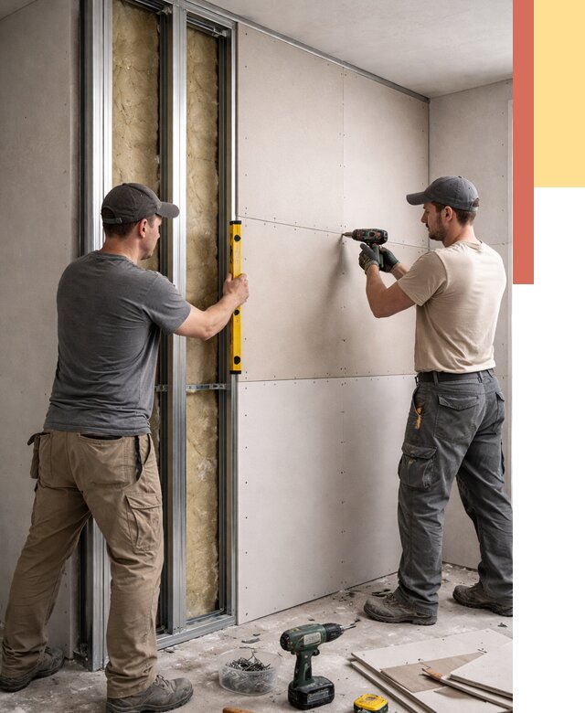 Монтаж двухслойной перегородки из гипсокартона в Миассе от 1475 руб. | ОТДЕЛОЧНИК-Мсс