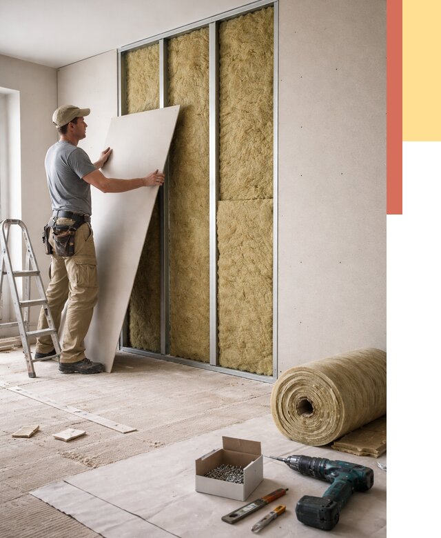 Перегородка из гипсокартона с шумоизоляцией в Миассе от 3173 руб. | ОТДЕЛОЧНИК-Мсс