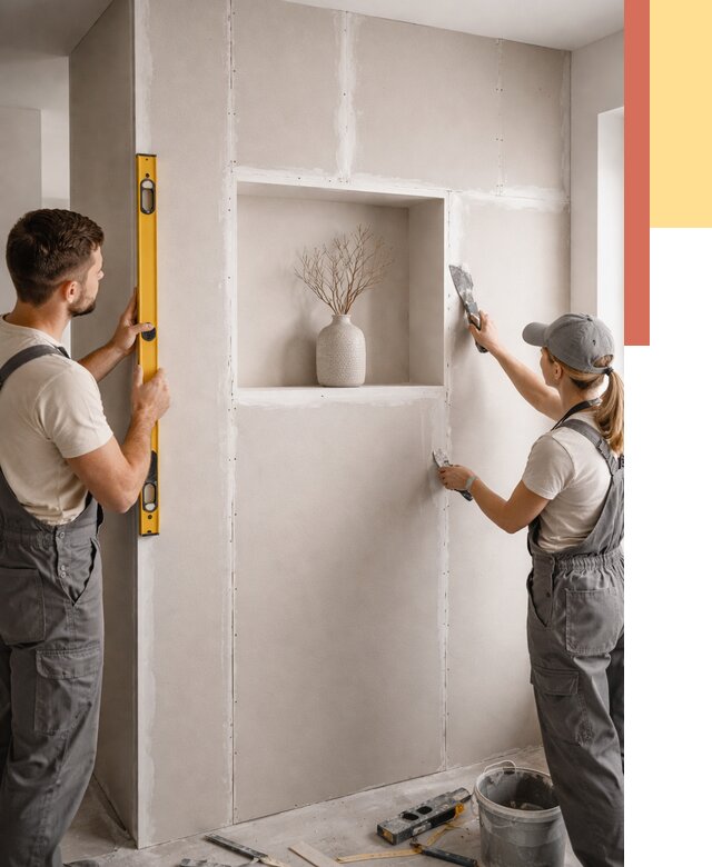 Перегородка из гипсокартона с нишей в Миассе от 3305 руб. под ключ | ОТДЕЛОЧНИК-Мсс