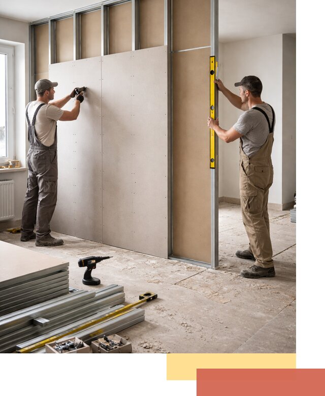 Зонирующая перегородка из гипсокартона под ключ в Миассе