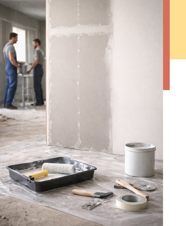 Покраска перегородок из гипсокартона в Миассе от 4577 руб. под ключ | ОТДЕЛОЧНИК-Мсс