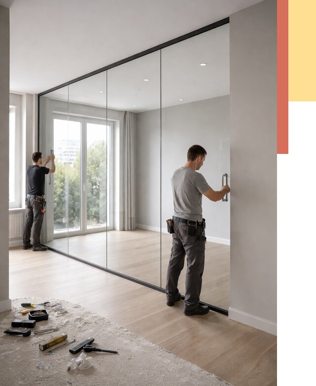 Изготовление стеклянных перегородок в Миассе от 12560 руб. под ключ | ОТДЕЛОЧНИК-Мсс