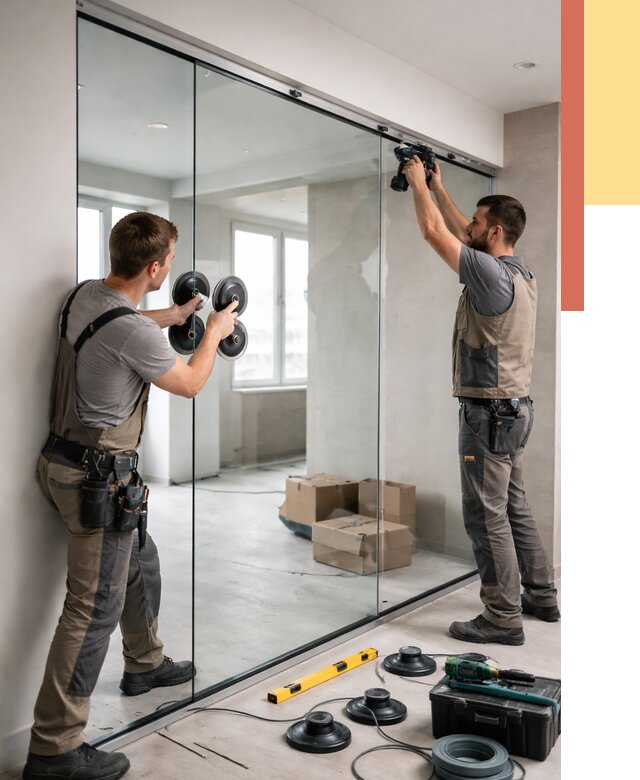 Монтаж стеклянных перегородок в Миассе от 6611 руб. | ОТДЕЛОЧНИК-Мсс