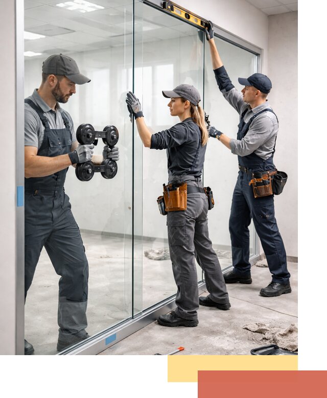 Профессиональный монтаж стеклянных перегородок в Миассе