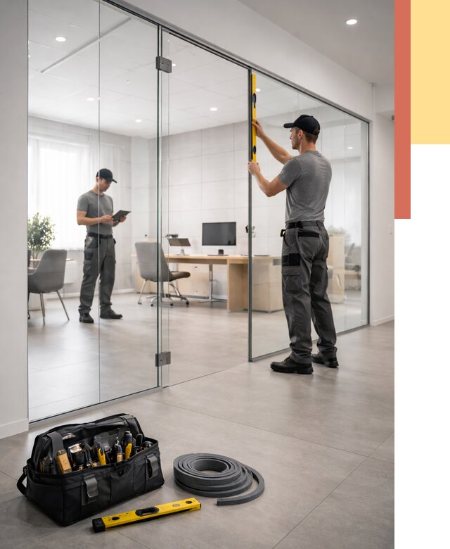 Цельностеклянные перегородки под ключ в Миассе от 9662 руб. — монтаж и цены | ОТДЕЛОЧНИК-Мсс