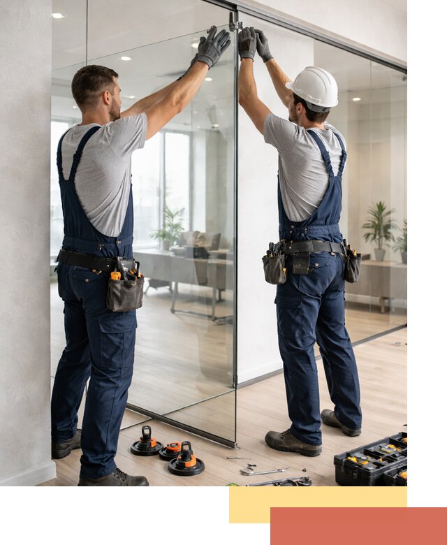 Безрамные стеклянные перегородки под ключ в Миассе