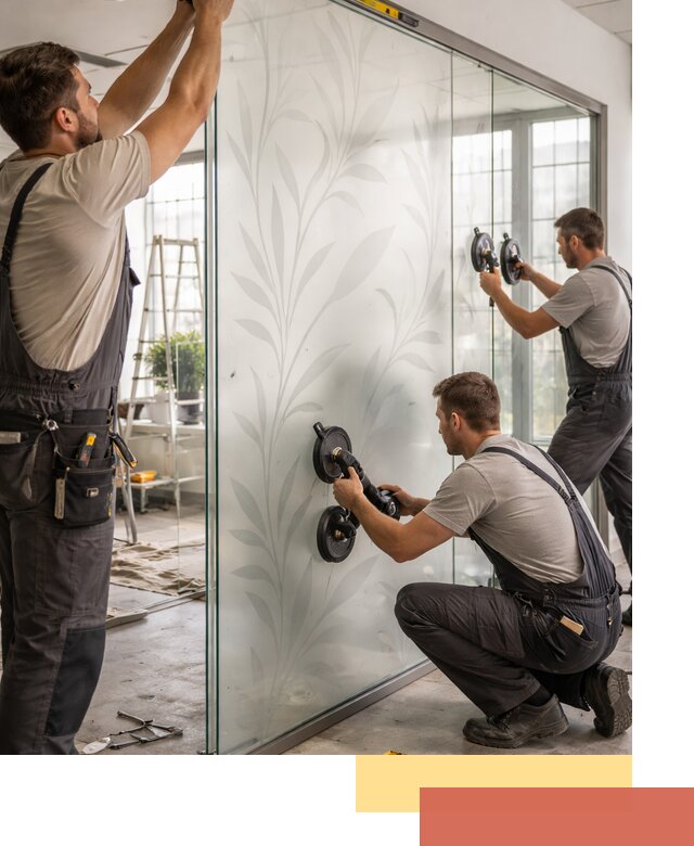 Стеклянные перегородки с рисунком на заказ в Миассе