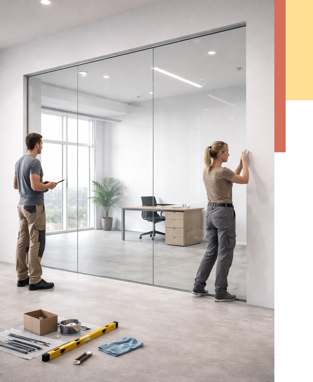 Перегородки из закаленного стекла в Миассе от 9662 руб. под ключ | ОТДЕЛОЧНИК-Мсс