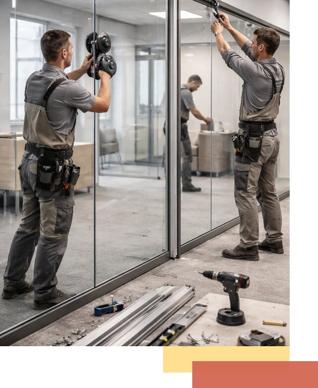 Стеклянные офисные перегородки под ключ в Миассе