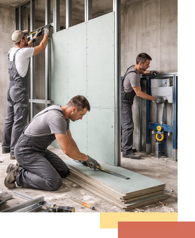 Монтаж и ремонт сантехнических перегородок в Миассе