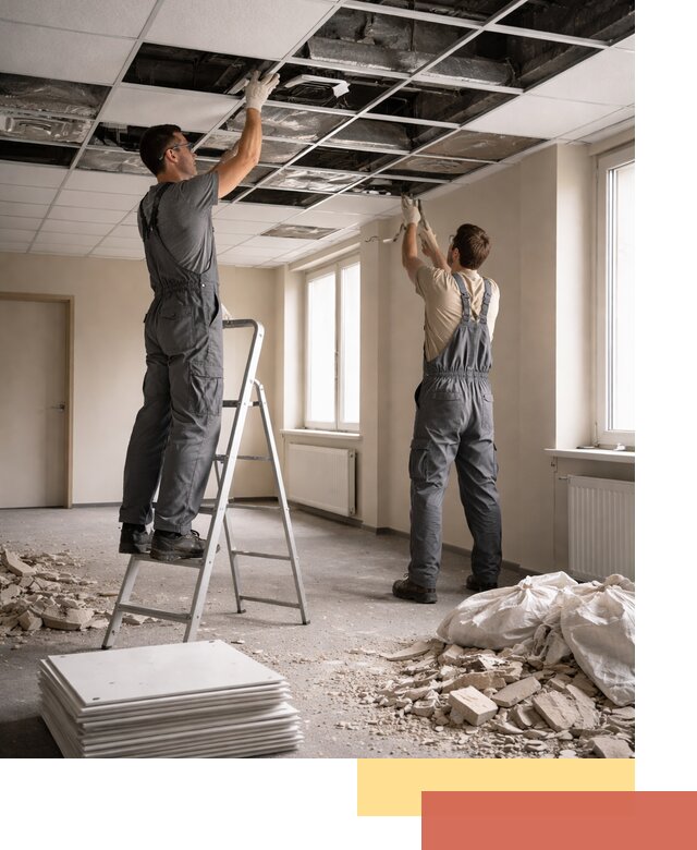 Демонтаж потолков Армстронг профессионально в Миассе