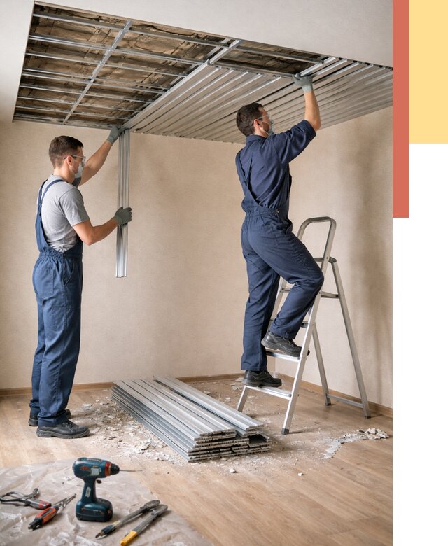 Демонтаж реечного потолка в Миассе от 4577 руб. быстро и недорого | ОТДЕЛОЧНИК-Мсс