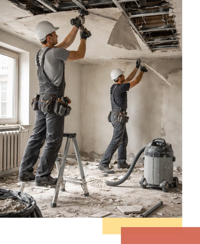 Демонтаж гипсокартонного потолка в Миассе быстро и аккуратно