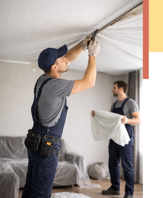 Демонтаж натяжного потолка в Миассе от 4577 руб. — снятие и разбор под ключ | ОТДЕЛОЧНИК-Мсс